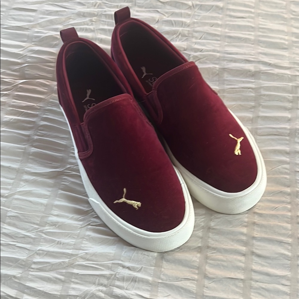 Puma Maroon Slip-On Shoes
